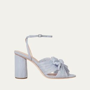 Loeffler Randall Camellia pleated fabric mules.